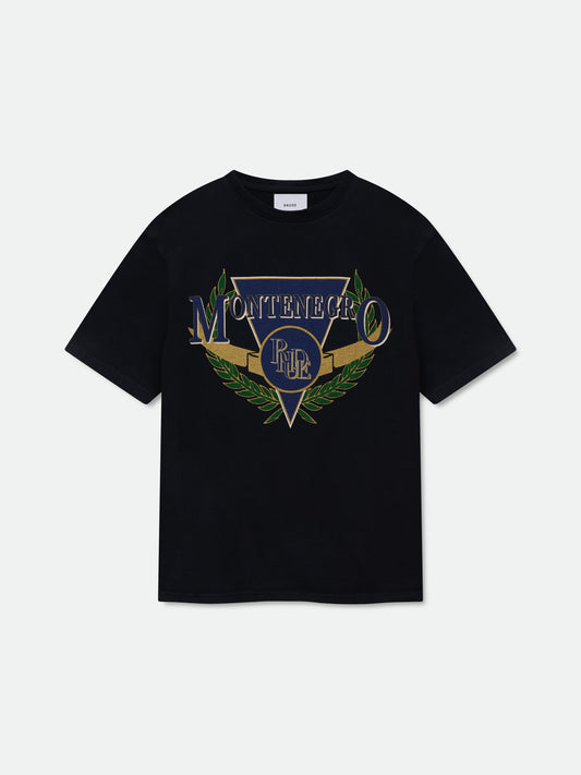 MONTENEGRO REGATTA TEE - VINTAGE BLACK\/ NAVY\/ GREEN