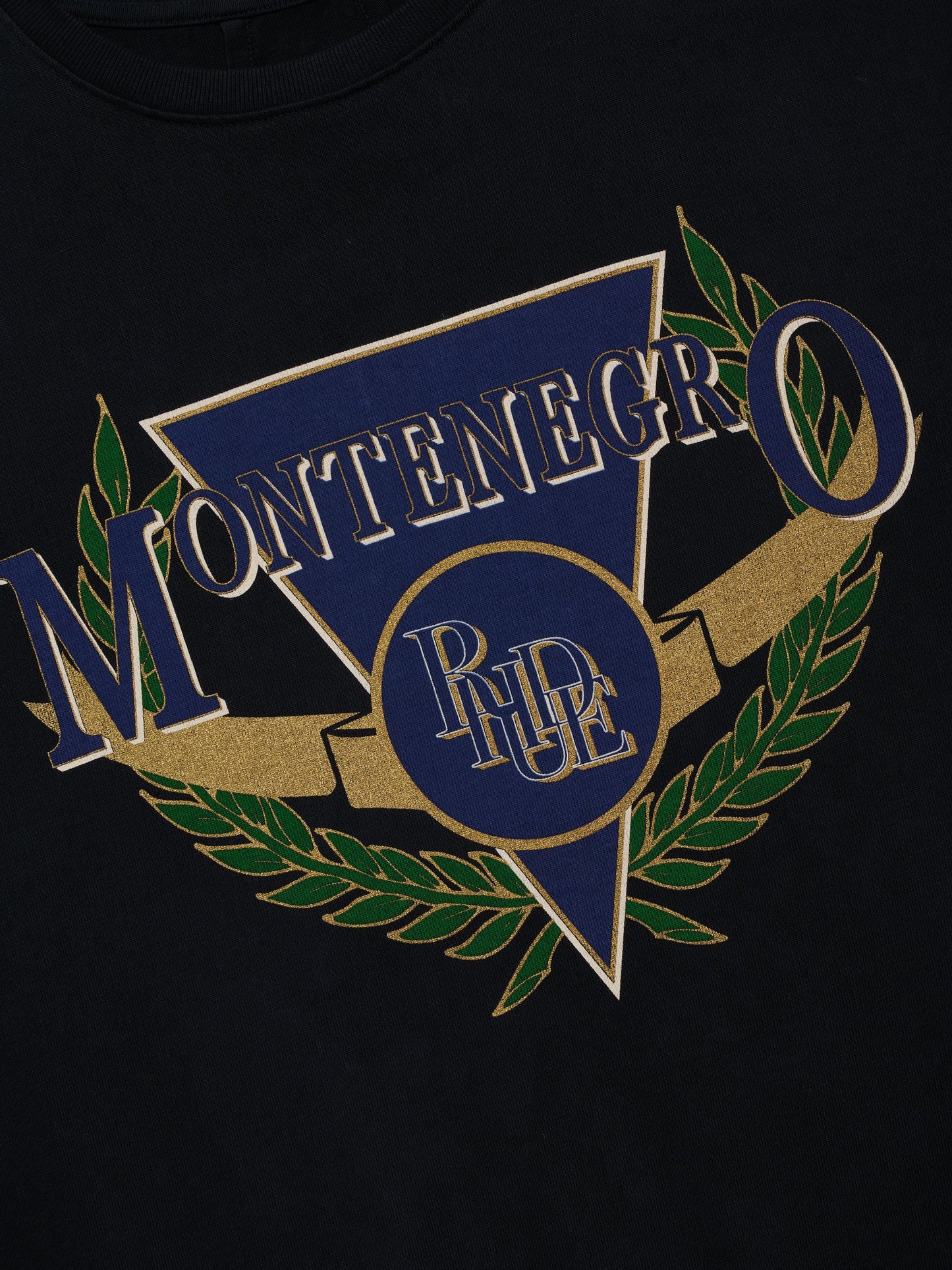 MONTENEGRO REGATTA TEE - VINTAGE BLACK\/ NAVY\/ GREEN