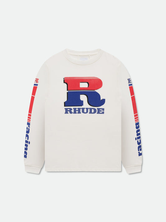 SPLIT PETROL LOGO LS TEE - VINTAGE WHITE