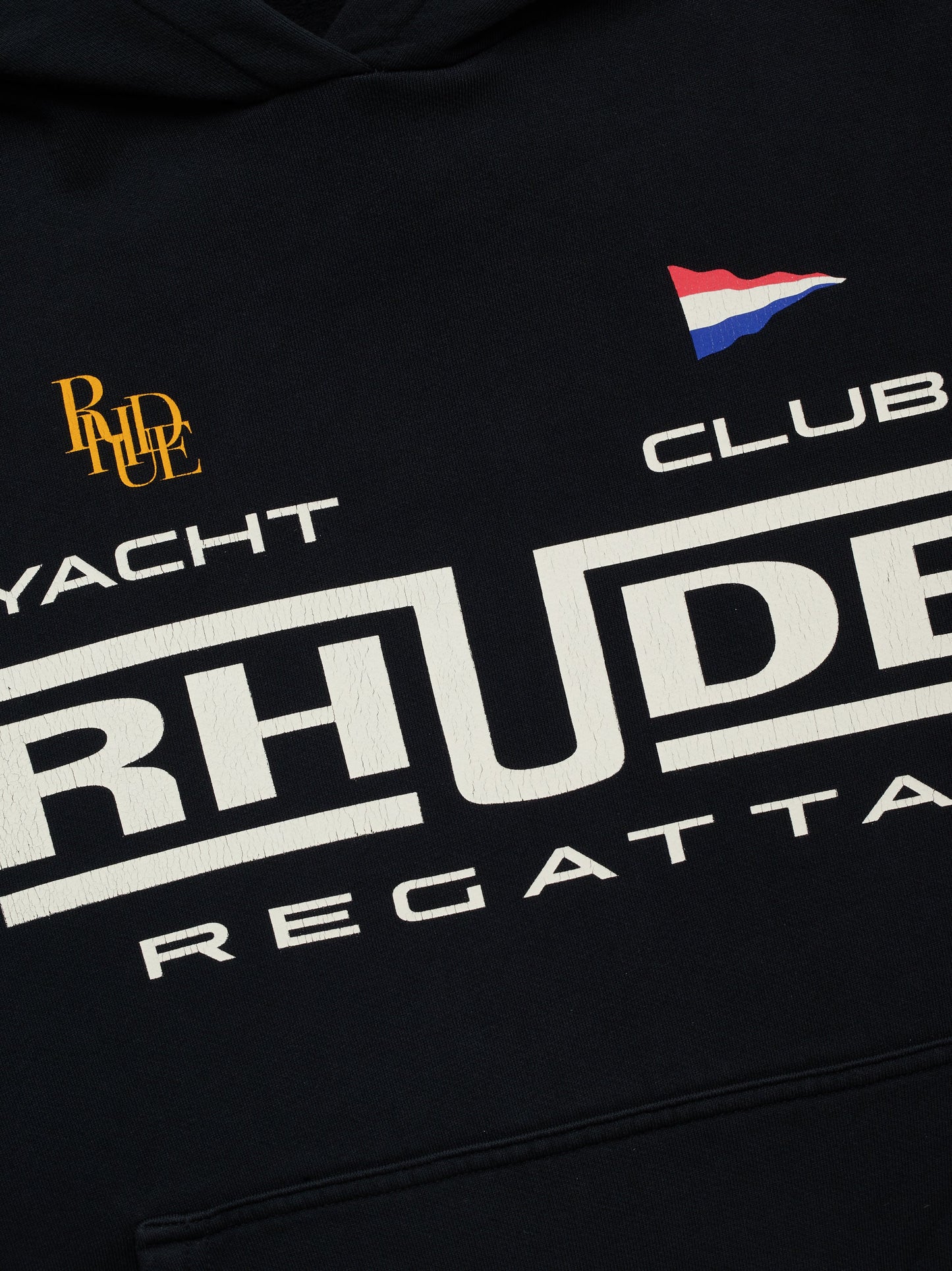 RHUDE REGATTA CLUB HOODIE - VTG BLACK