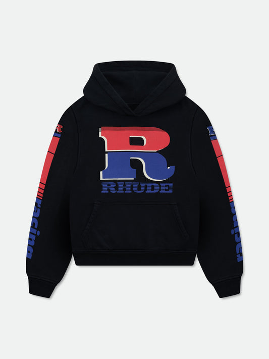 SPLIT PETROL LOGO HOODIE - VTG BLACK
