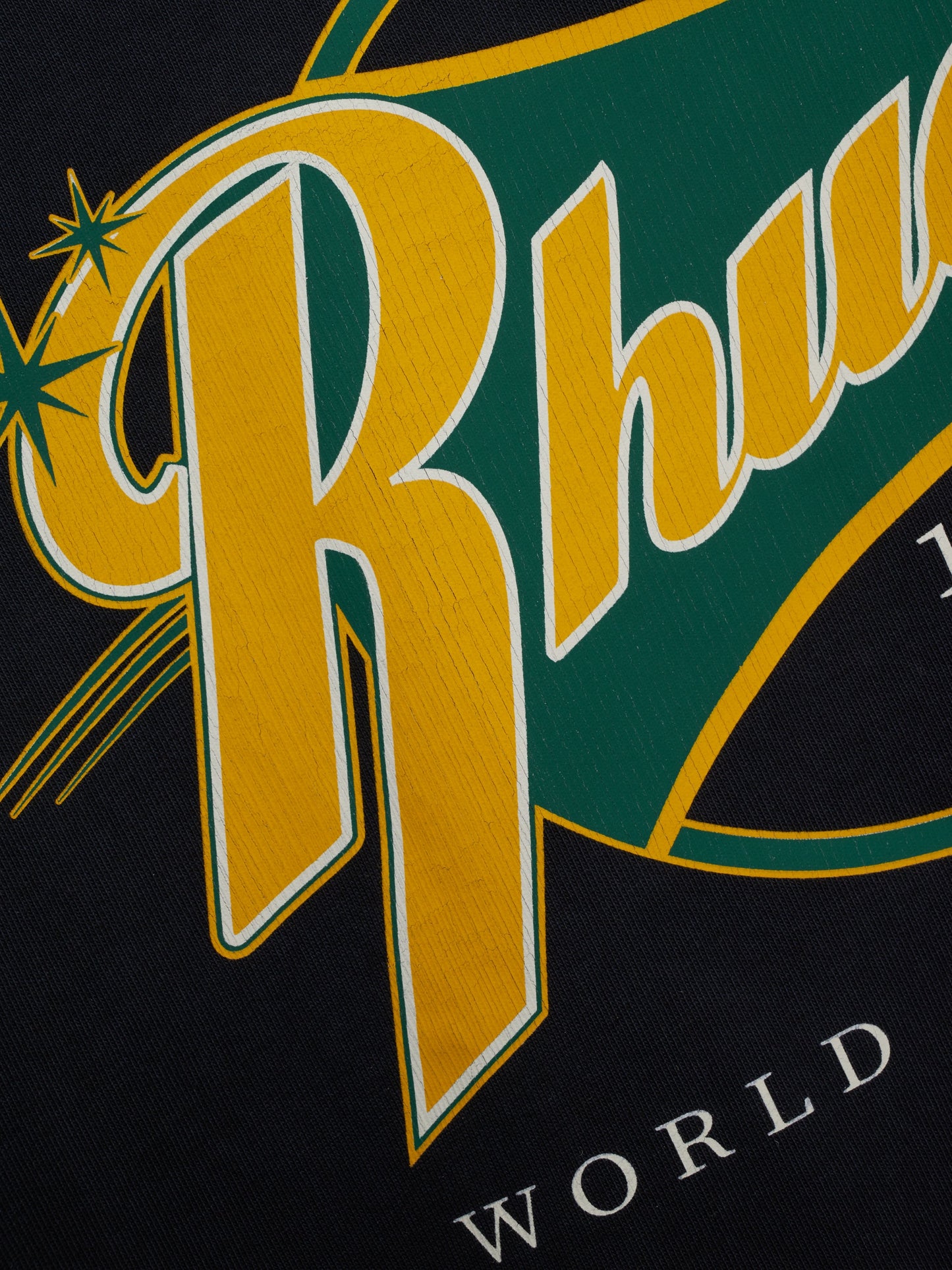 RHUDE FULL COUNT TEE - VINTAGE BLACK \/ YELLOW \/ GREEN