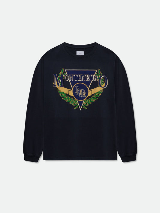 MONTENEGRO REGATTA LS TEE - VINTAGE BLACK\/ NAVY\/ GREEN