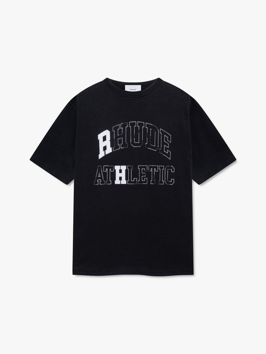 RHUDE ATHLETIC TEE - VINTAGE BLACK\/ WHITE