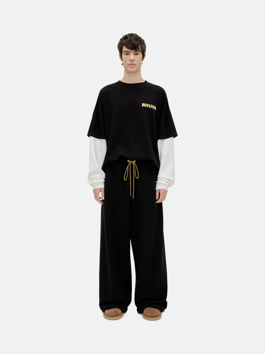 RHUDE STEEL DOUBLE-LAYERED TEE - VTG BLACK